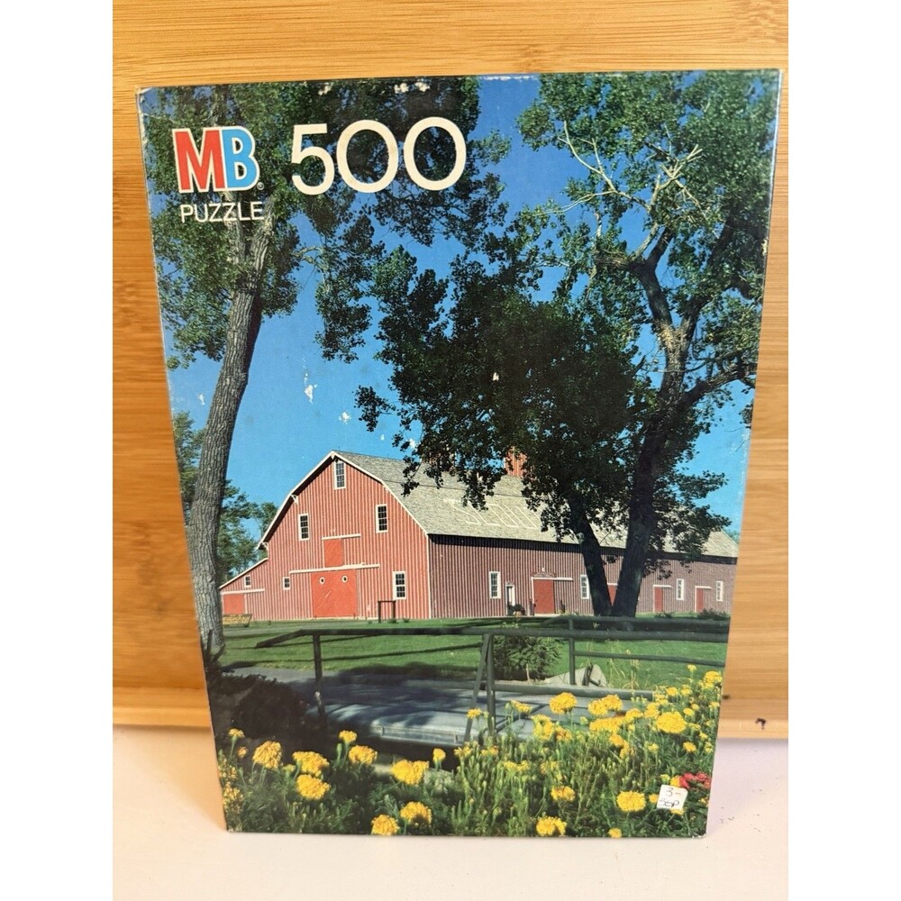 Vintage 1987 MB Big Ben Nebraska Barn Landscape 500 Puzzle Factory Sealed NOS
